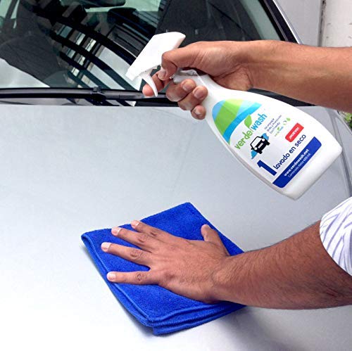 Verde Wash Kit 1 Lavado en Seco Auto Abrillantador de Llantas Toalla Microfibra Esponja Eco Friendly