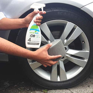 Verde Wash Kit 1 Lavado en Seco Auto Abrillantador de Llantas Toalla Microfibra Esponja Eco Friendly