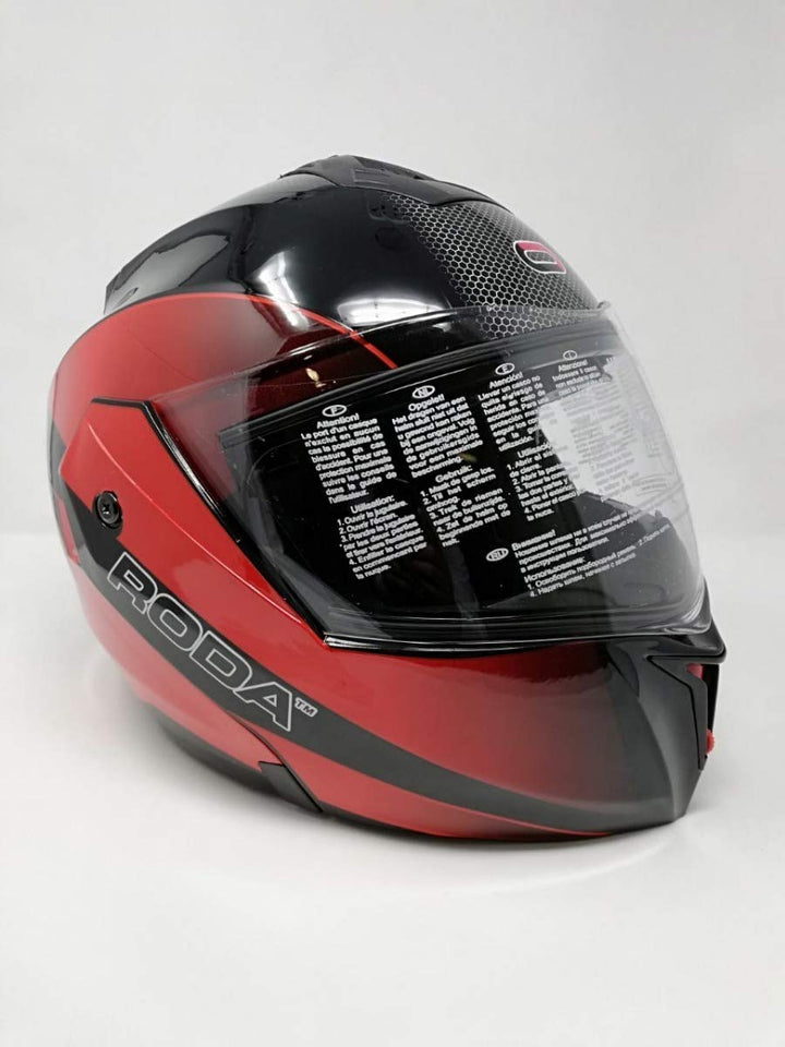 Casco para Moto Abatible Roda Revenge Negro Naranja XL