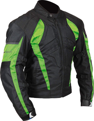 Milano Sport Gamma - Chamarra para Moto, Negro/Verde, Large